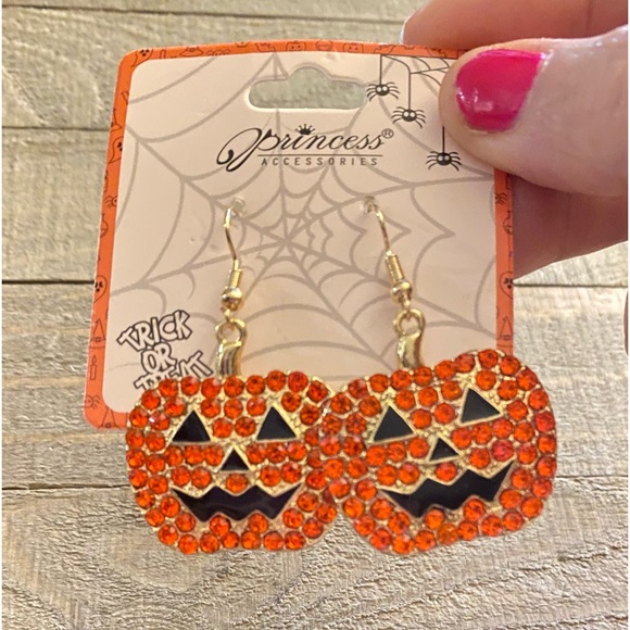 Jewelry - Sparkly Halloween Fall Jack O Lantern Pumpkin Earrings